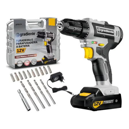 Parafusadeira Furadeira Sem Fio Bateria 3/8 12V Bivolt