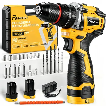 Parafusadeira Furadeira Runport 16.8V Sem Fio