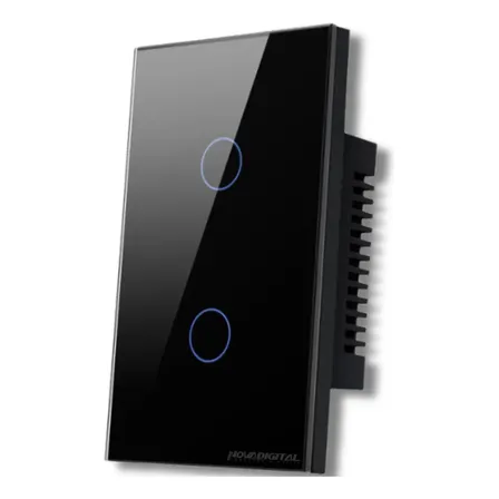 Interruptor Zigbee Inteligente 2 Botões Smart Touch Alexa Preto