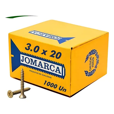 Parafusos Madeira Philips 3,0 X 20 Caixa 1000 Pçs Jomarca