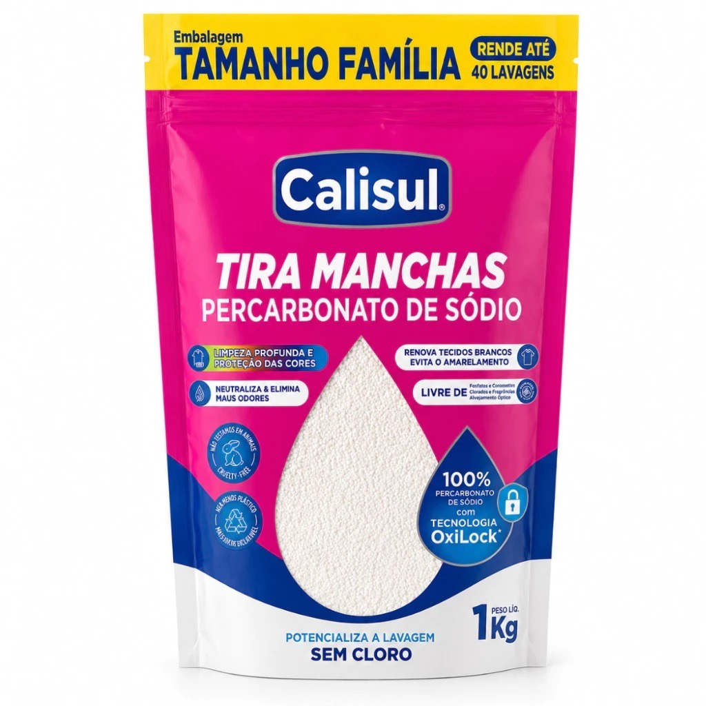 Percarbonato 100 Puro Tira Manchas Roupas Brancas e Coloridas